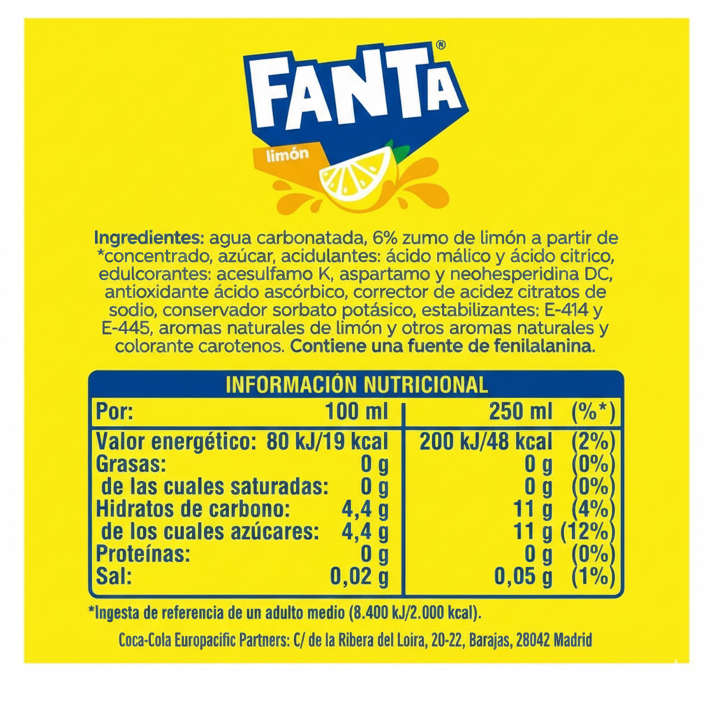 Fanta Limón - Pack Mayorista de 6 Botellas de 2 Litros
