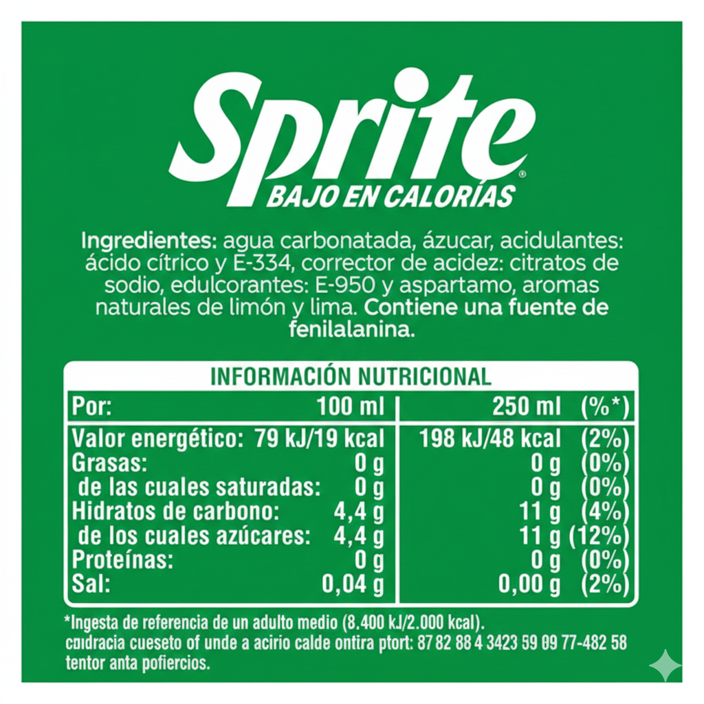 Sprite - Pack Mayorista de 6 Botellas de 2 Litros